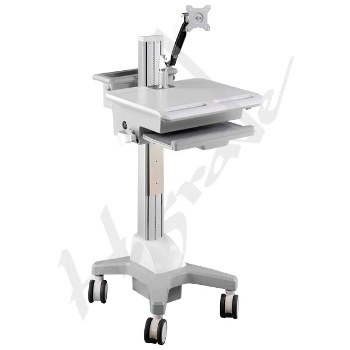 Mobile Trolley Cart for HealthCare IT - Single Monitor with Interactive Arm