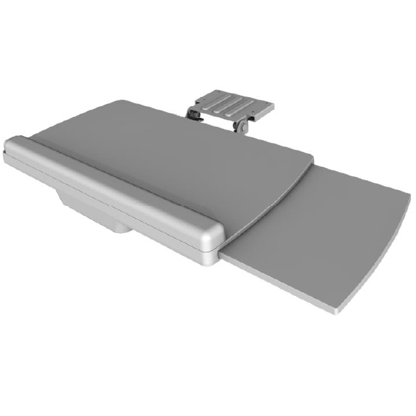 外滑式键盘托架ACK020，含抽拉式鼠标垫，搭配医护床边支架使用。
