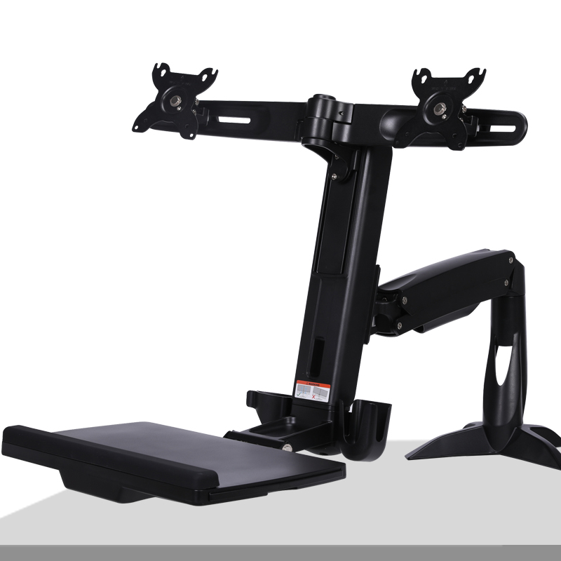 坐立式桌夹键盘鼠标托工作台两屏显示器支臂